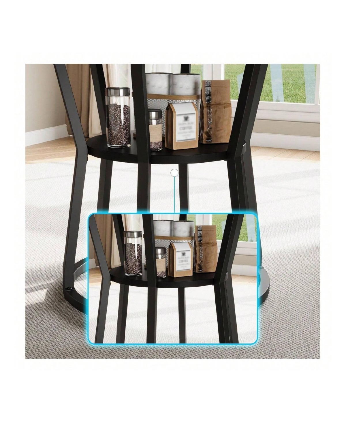 Gaomon Kitchen Table 42inch Round Farmhouse Dining Table For 4 to 6 People Rustic Wood Kitchen Table for Dining Room