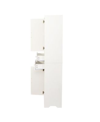 White 70.87" H Tall Bathroom Storage Cabinet with 2 Doors & 2 Drawers