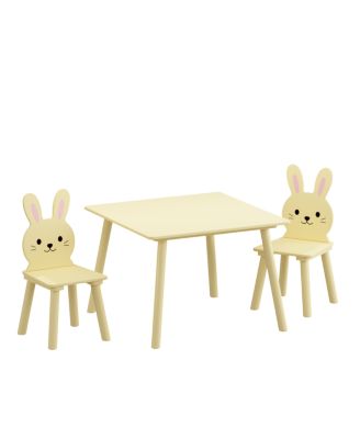 Kids Table and Chair Set with 2 Bunny Chairs