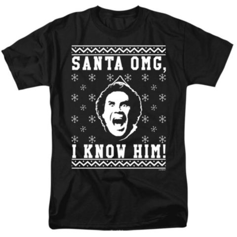 Мужской свитер Elf Omg Faux Sweater T Shirt, цвет: Чёрный