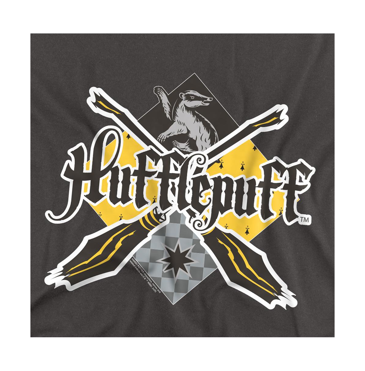 Harry Potter Men's Hufflepuff Broomstick Badger Logo T Shirt