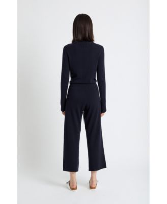Women's Wool-Cashmere Cropped Wide-Leg Pants