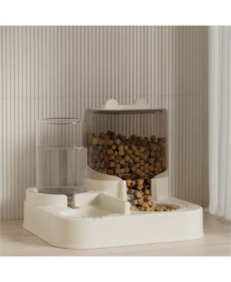 Large Clear Automatic Pet Feeder & Water Dispenser, 2300ML Food & 1000ML Water, Transparent