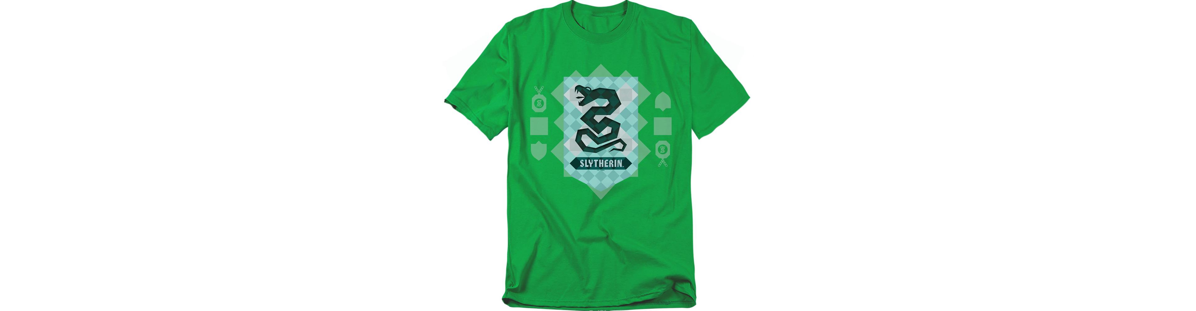 Harry Potter Men's Abstract Slytherin House Shield T Shirt