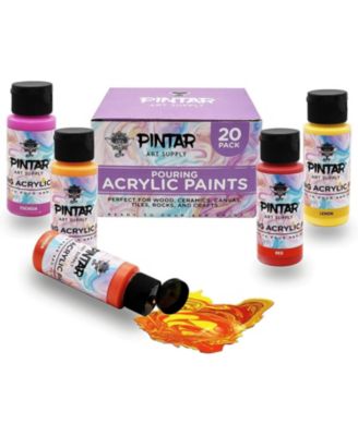 Art Supply Acrylic Pouring Paints, Set of 20 Colors | Pre-mixed, Water-Based Craft Paint, 2oz Bottle Assortment of 20 Colors