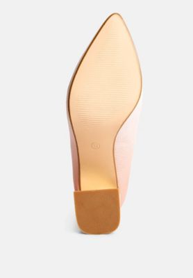 Womens harlow metallic accent block heel pumps