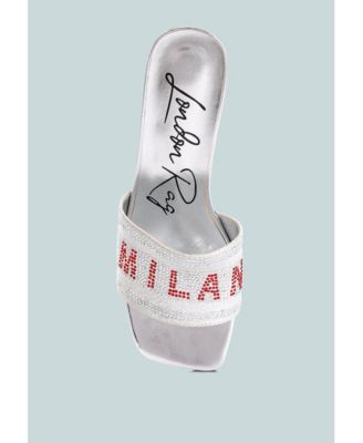 Womens Diamante Embellished Milan Sandals