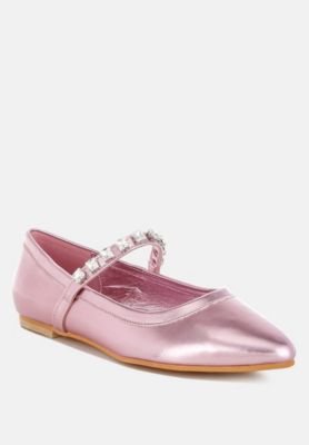 Womens Gloxinia Metallic Mary Jane Ballerinas