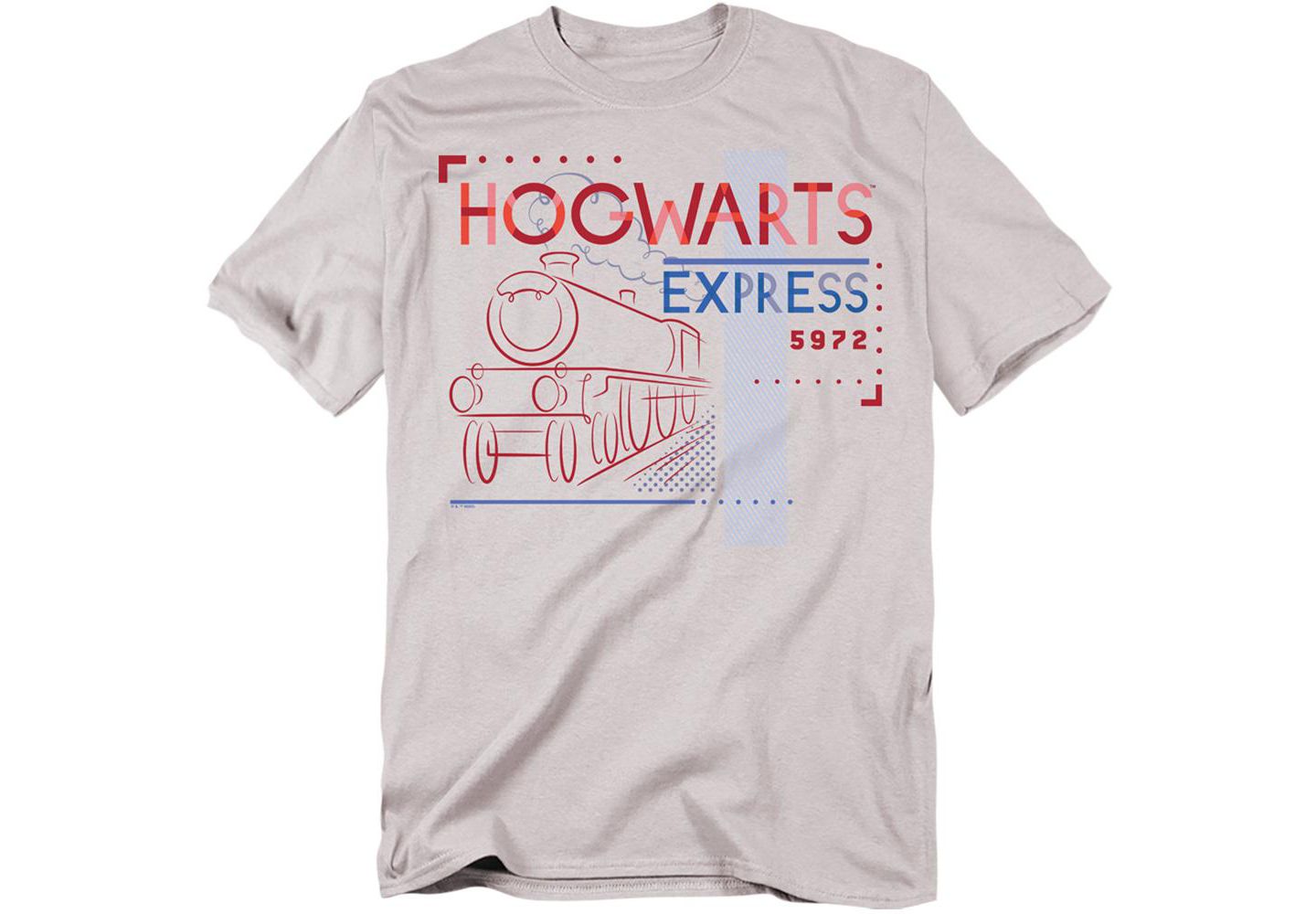 Мужская футболка Harry Potter Hogwarts Express Line Drawing, цвет: Серебряный — фото 1