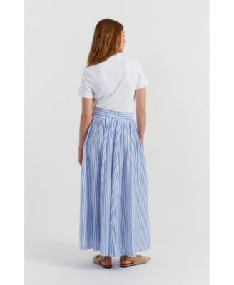 Women's Cotton Striped A-Line Oxford Skirt