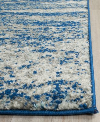  Evoke EVK272A Navy/Ivory 5'1" x 7'6" Area Rug