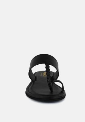 HARRIS Womens Toe Ring Braided Slip On flats