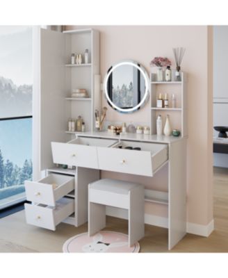 LED Mirror Vanity Table Set