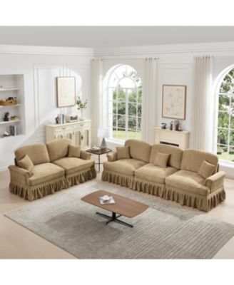 Modular Sofa Set- Flared Arms, Removable Skirts