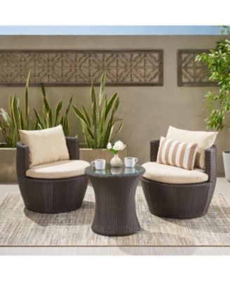 Streamdale Cozy Outdoor Wicker Chat Set with Comfortable Cushions