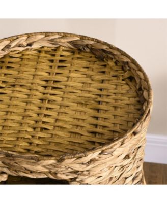 Cat Tower with Three Hideaways & Four Soft Plush Cushions in Brown