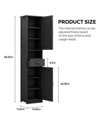 Streamdale 69" Tall Bathroom Storage Cabinet with Barn Doors & Drawer