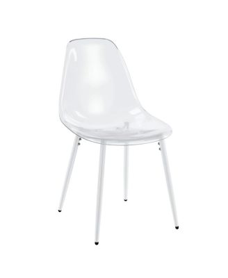 Streamdale dining chair, set of 4,metal leg, plastic seat