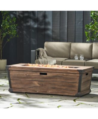 Rectangle Concrete Fire Table, Gas Burning, 56-inch