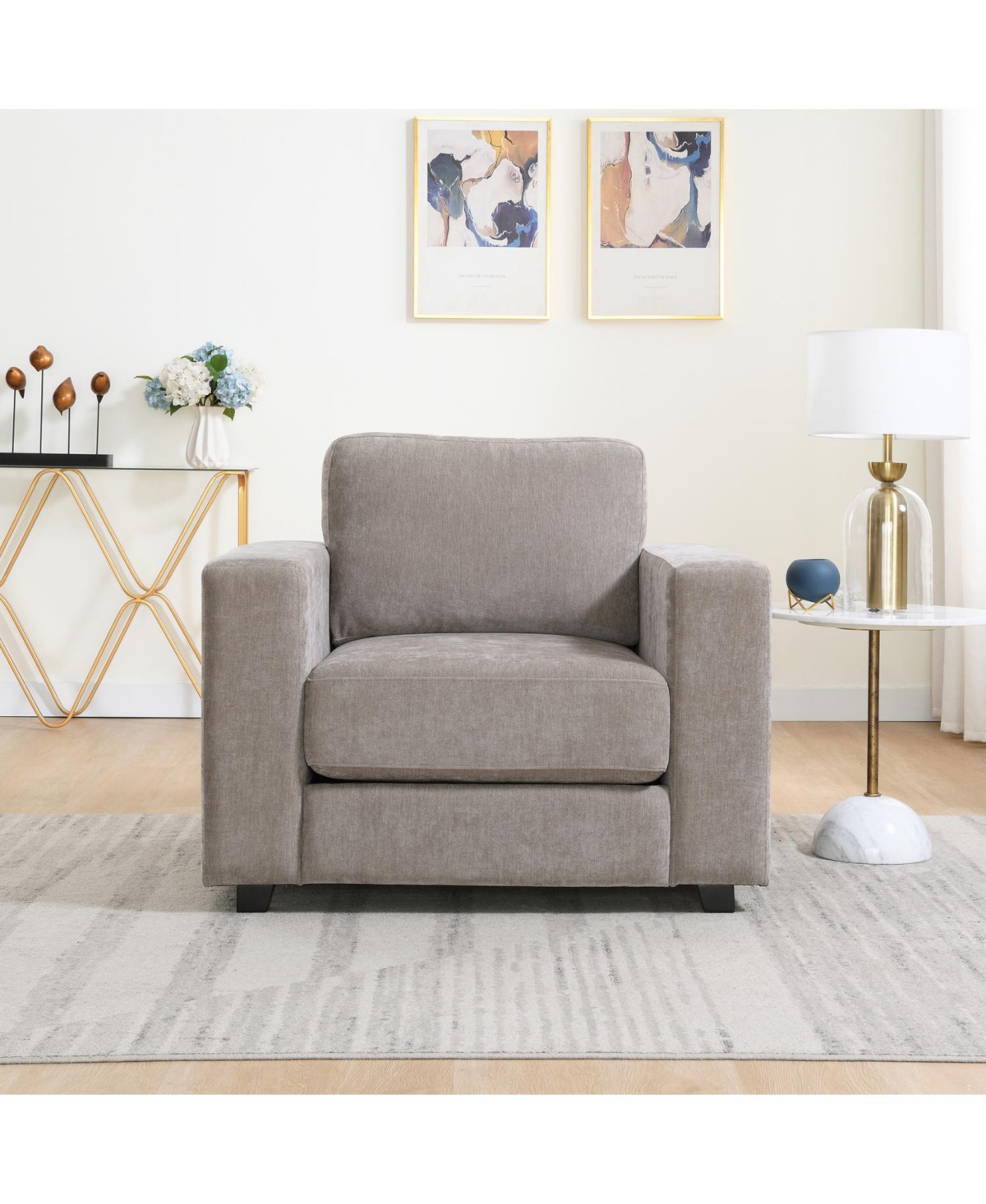 Streamdale Furniture Streamdale Oversized Chenille Accent Chair, Washable Cover