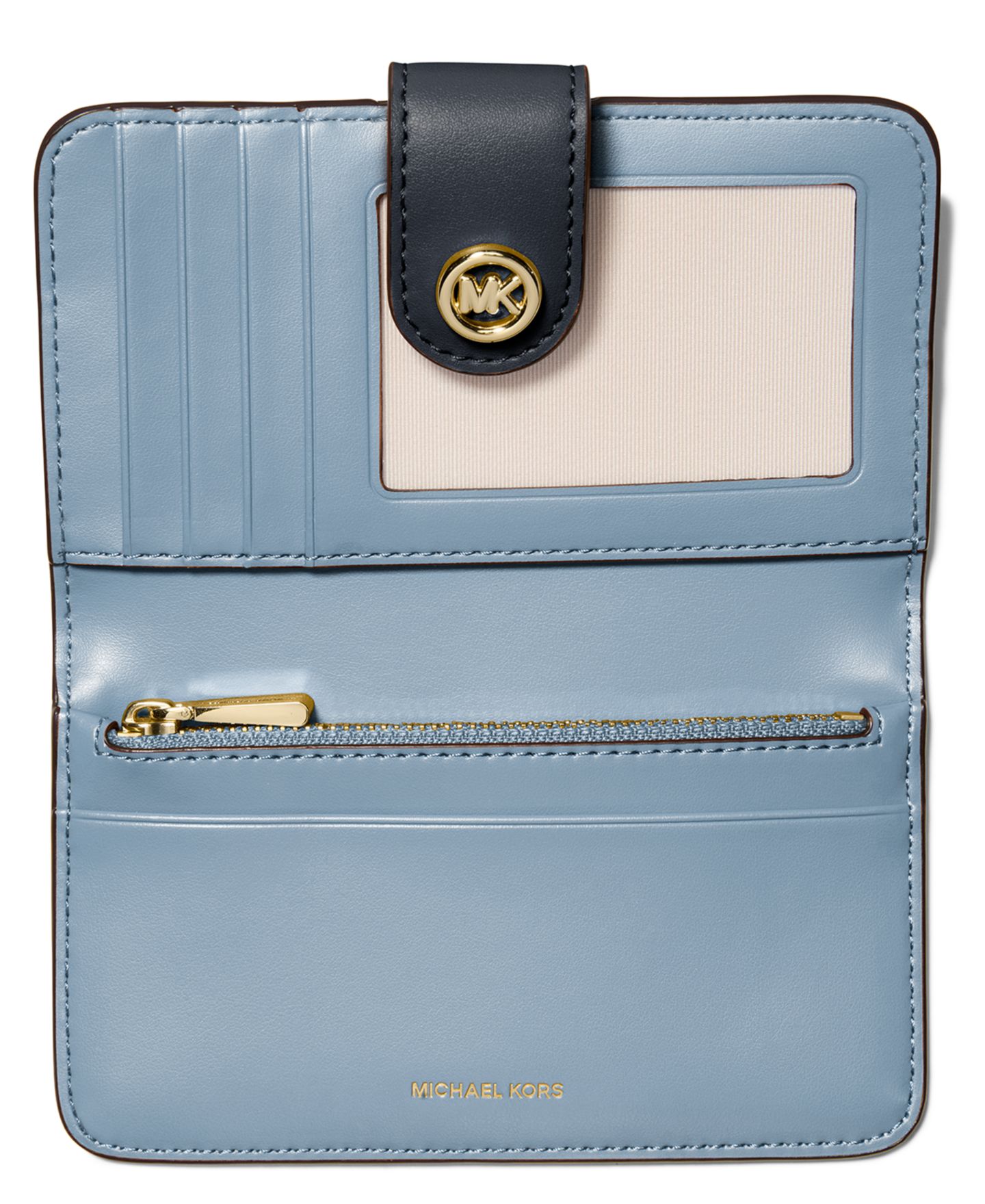 Женский кошелёк Michael Kors Pop Charm Medium Tab Bifold Wallet, цвет: Шамбре разноцветный — фото 3
