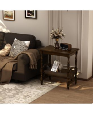 Streamdale Classic Wooden Side Table with Magazine Rack
