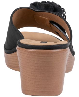 Women's Jenna Floral Slip-On Wedge Sandals