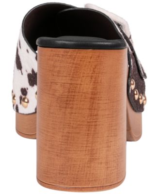 Women's York Buckle Wooden Block Heel Platform Sandals