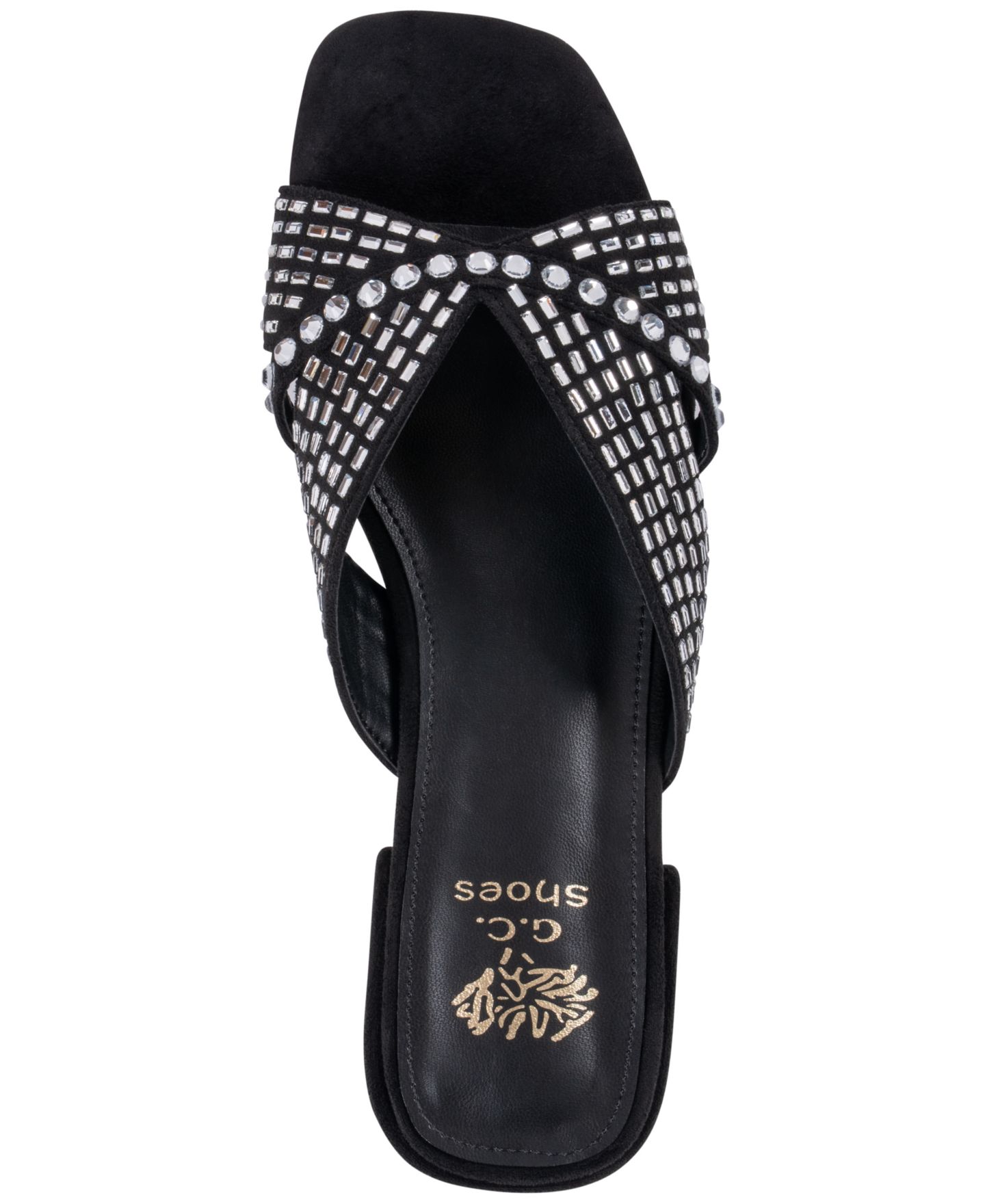 Женские сандалии GC Shoes Elara Embellished Slide Flat, цвет: Чёрный — фото 4