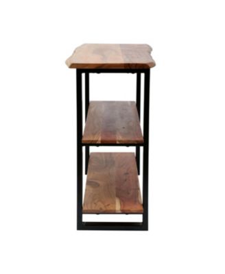 Modern Industrial Acacia Wood Media Console