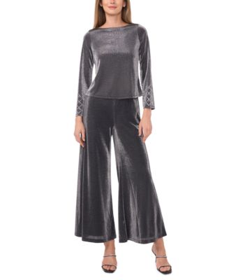 Petite Long-Sleeve Rhinestone Top