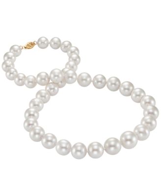 Graduated Freshwater Pearl Necklace in 14k Yellow Gold