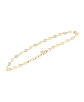 Diamond (1/10 ct. t.w.) Bracelet in 14k Gold Over Sterling Silver
