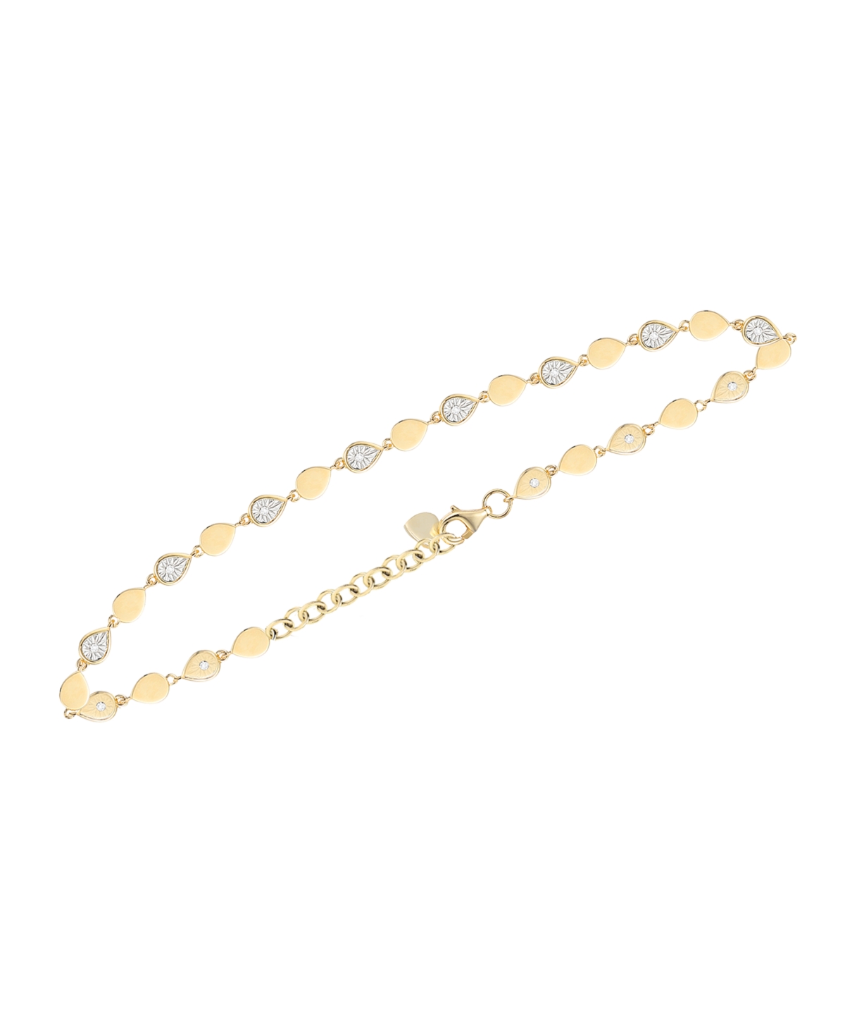 Macy's Diamond (1/10 ct. t.w.) Bracelet in 14k Gold Over Sterling Silver