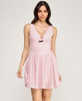 Juniors' Polka Dot Sleeveless Dress