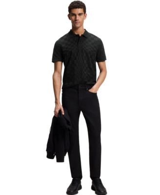 BOSS x Porsche Men's Jacquard-Patterned Botton Polo Shirt