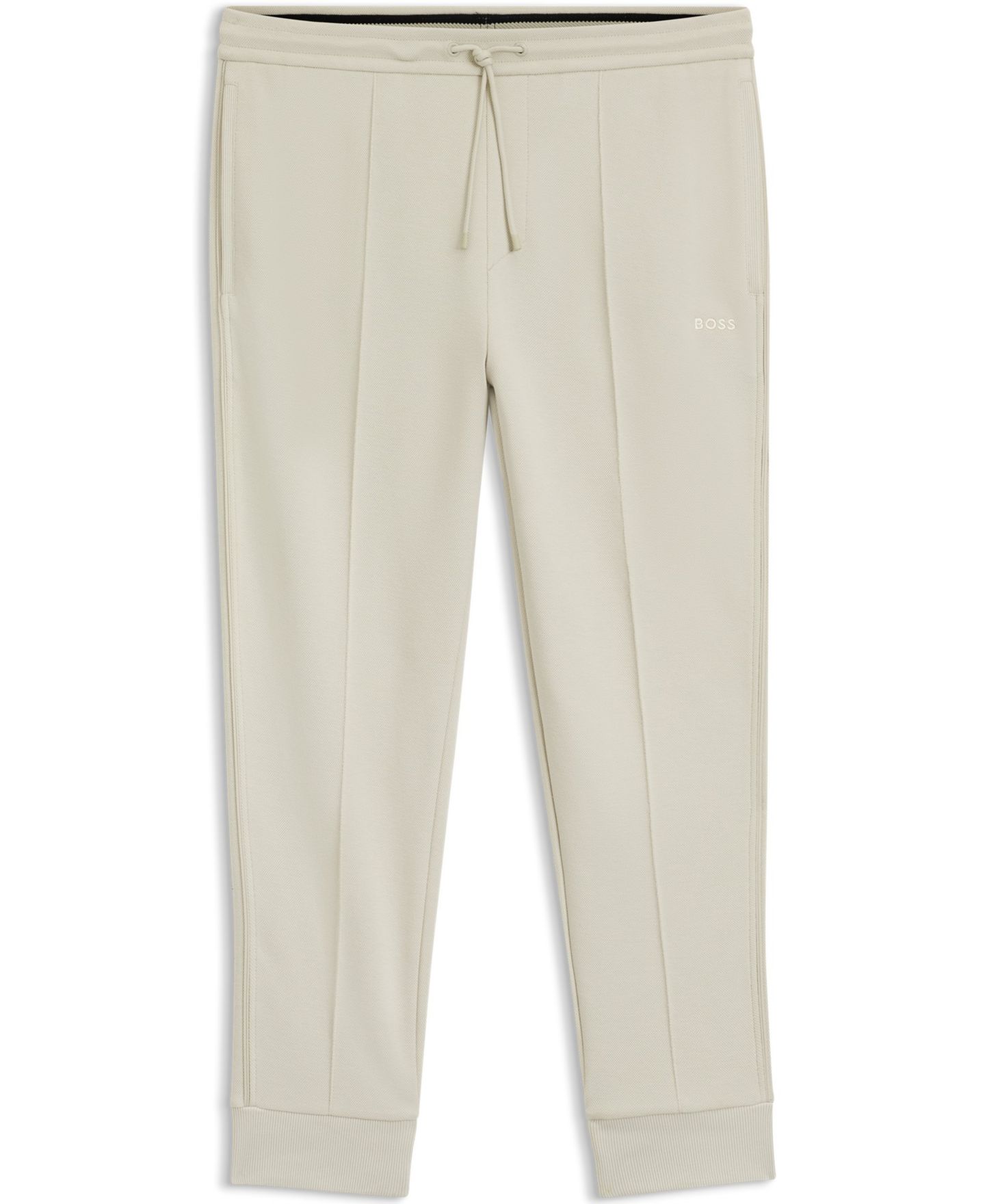 Мужские брюки Hugo Boss Cotton-Blend Tracksuit, цвет: Бежевый — фото 4