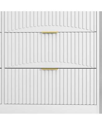 Modern 6-Drawer Dresser with Wavy Pattern Panels