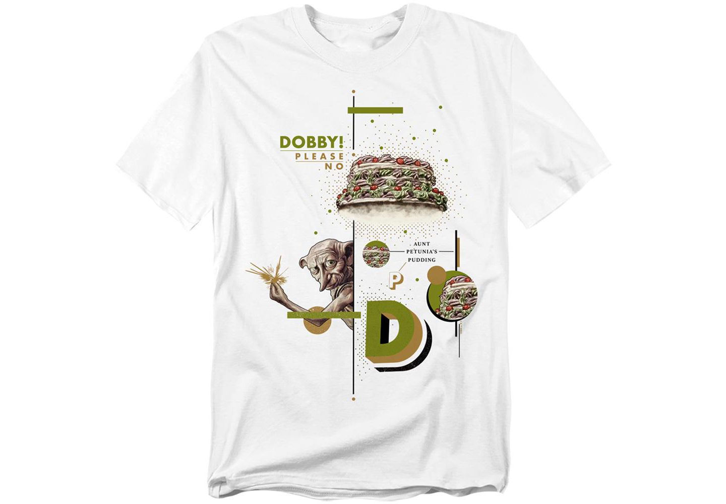 Мужская футболка Harry Potter Dobby Vs. Aunt Petunias Pudding, цвет: Белый — фото 1