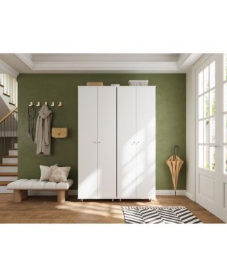 8-Tier Shoe Storage Cabinet with Adjustable Shelves, 4 wheels