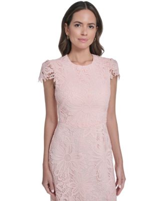 Women's Lace Detail Fit and Flare Dress