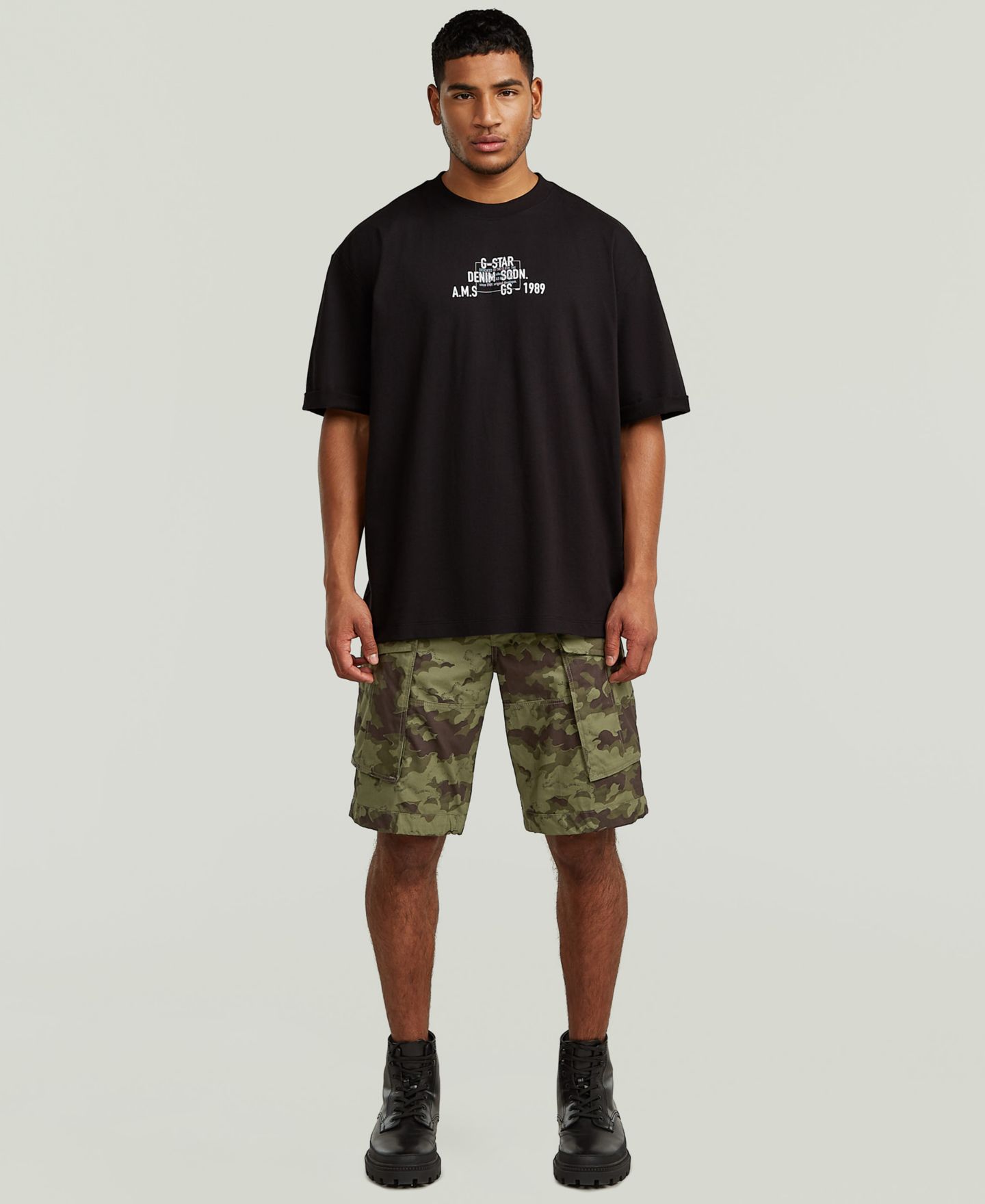 Мужские шорты G-Star Raw Rovic Printed Zip, цвет: Облачный камуфляжный — фото 2