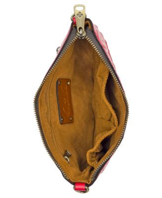 Laurina Small Floral Tooled Leather Wristlet Crossbody Bag