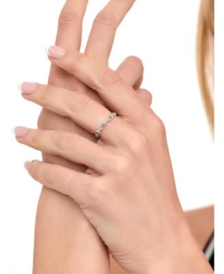 Cable Link Ring in Rhodium Plated Sterling Silver