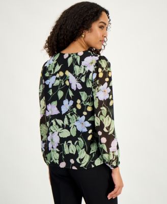 Women's Ruffle-Trim V-Neck Blouse