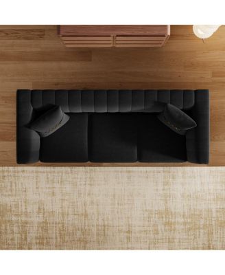  Modern Velvet Sofa with Vertical Channel Tufting