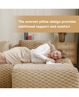  Modern L-Shaped Flannelette Sectional Sofa with Movable Ottoman