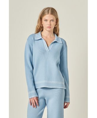 Women's Stitch Detailed Polo Knit