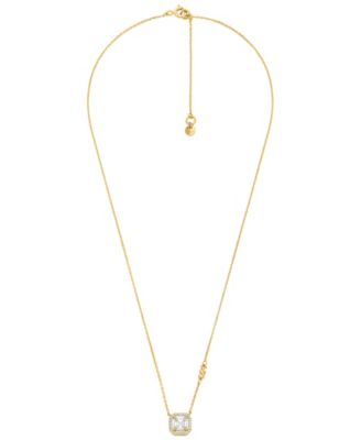 14K Gold Plated Asscher Cut Pendant Necklaces