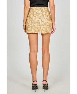 Women's Sequins And Beading Mesh Skirt